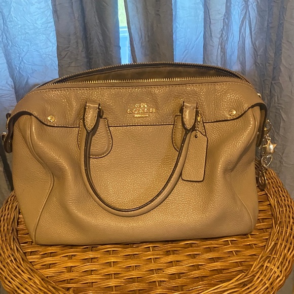 Coach Handbags - Coach Pebbled Leather Tote in Taupe